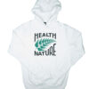białe hoodie hnn z zielonym liściem