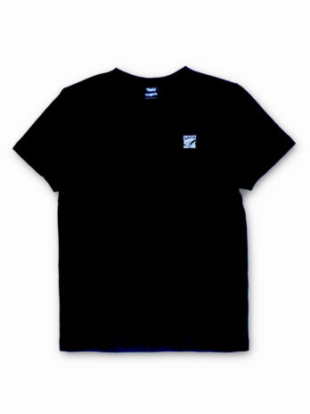 czarny tshirt logo haft