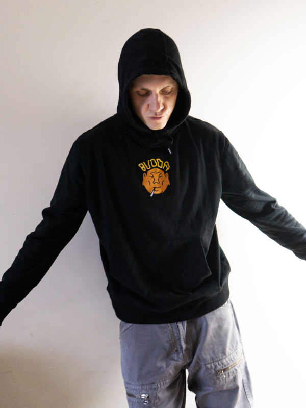 czarne hoodie budda