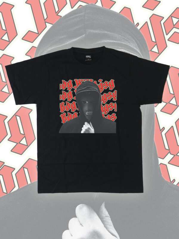 czarny tshirt bóg jest łysy pikers