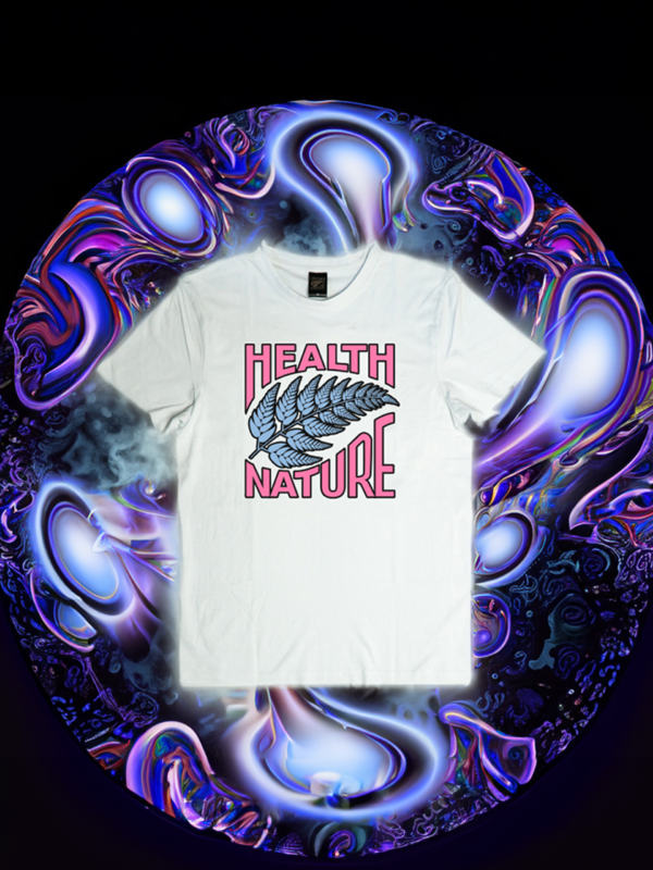 biały tshirt hnn pink baby blue