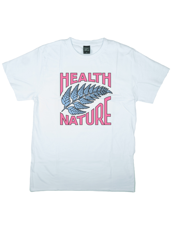 biały tshirt hnn pink baby blue