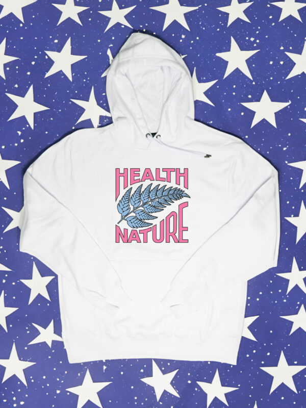 białe hoodie hnn pink baby blue