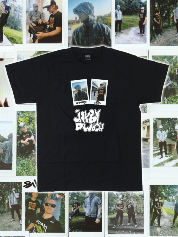 czarny tshirt cover Pikers x Grubvs – Jakby Dwóch