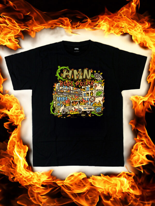 czarny tshirt hnn robi pożar