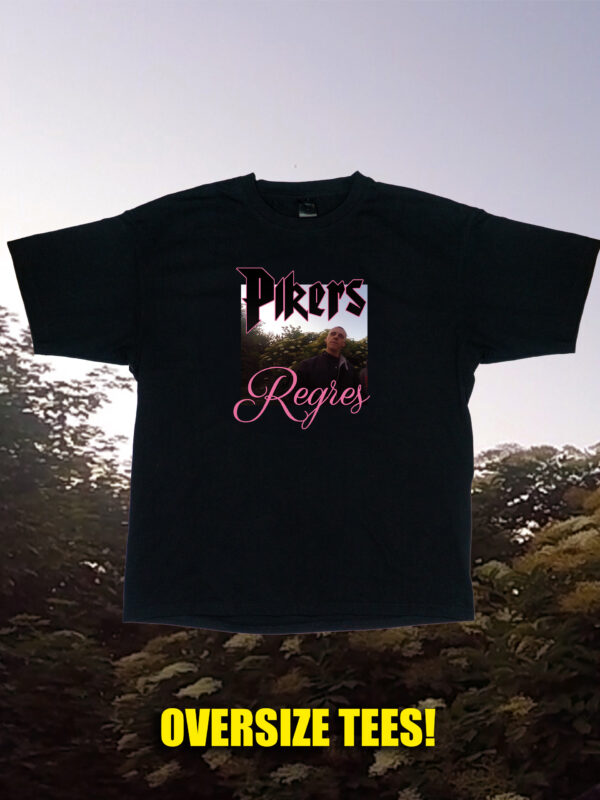 czarny tshirt oversize pikers regres cover
