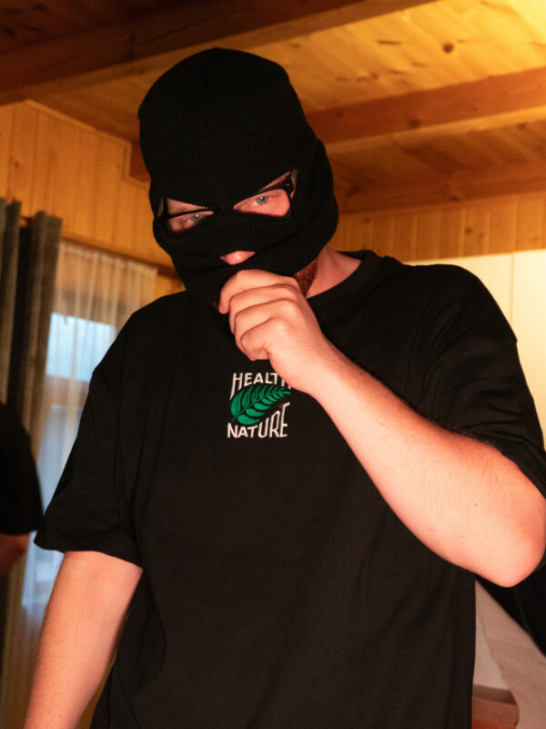 czarny tshirt oversize hnn mini green