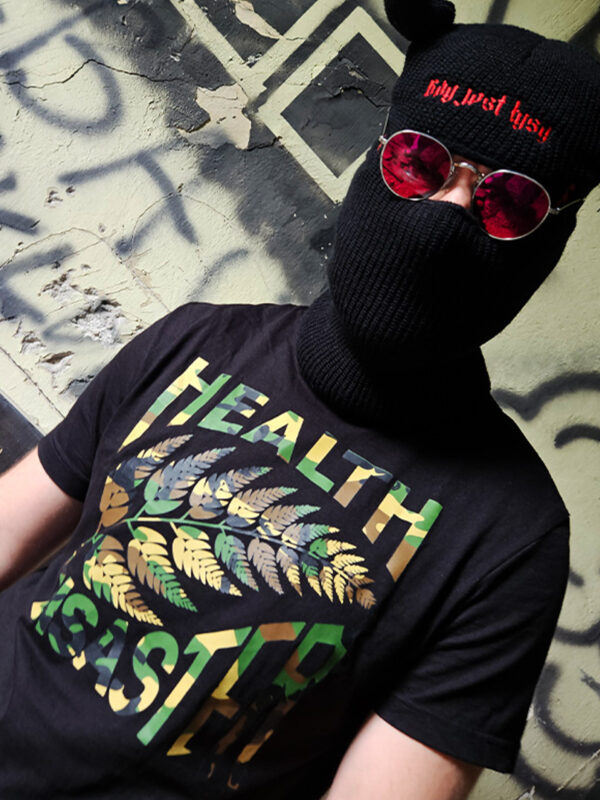 czarny tshirt oversize hnn x svd CAMO