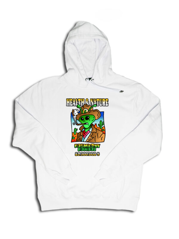 białe hoodie hnn kosmiczny kowboj