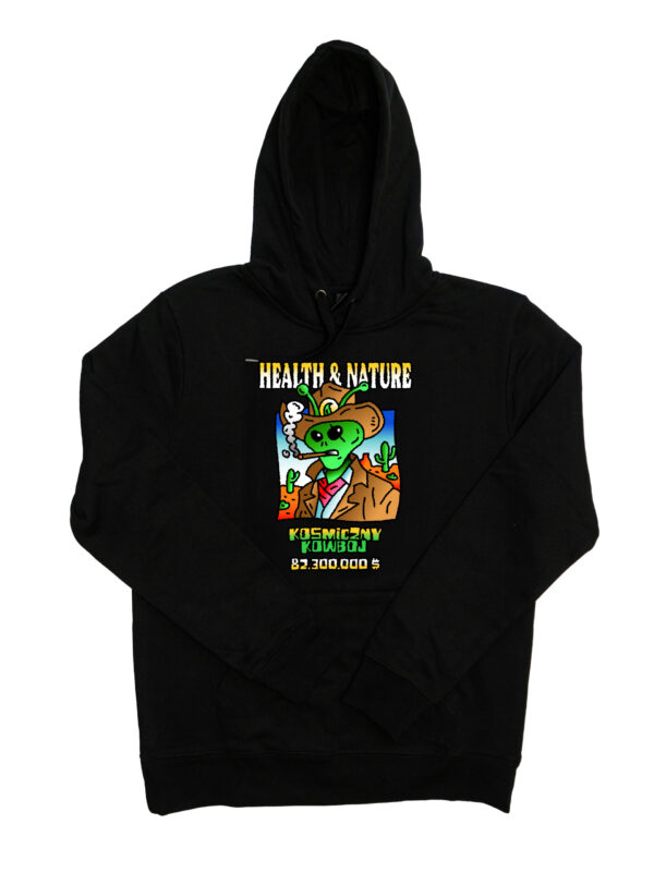 czarne hoodie hnn kosmiczny kowboj