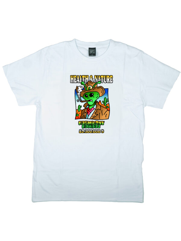 biały tshirt hnn kosmiczny kowboj