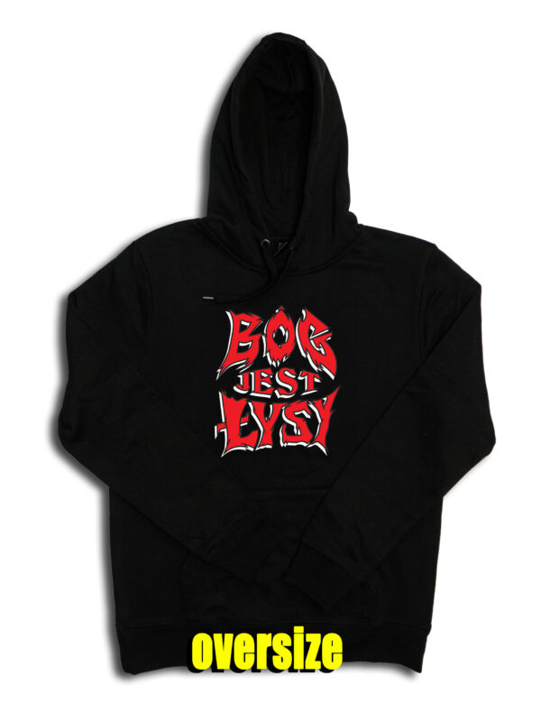 bjł tribal red czarne hoodie oversize