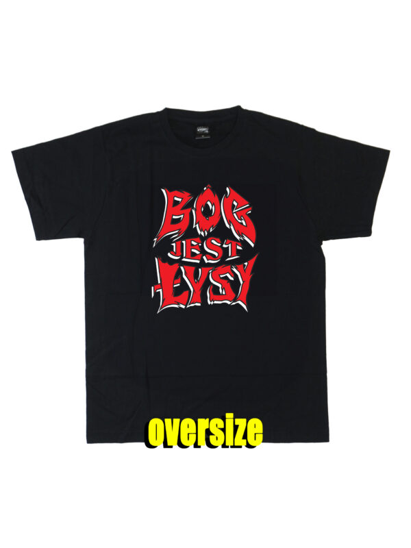 bjł tribal red czarny tshirt oversize